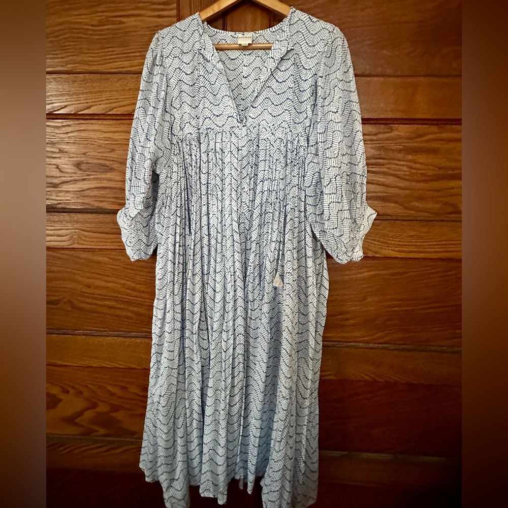 Baobab Collection Blue and White Long Sleeve Dress